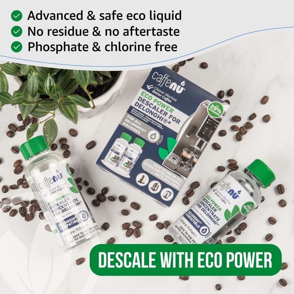 Delonghi Compatible Descaling Kit. 400ml Delonghi Descaler Solution. Removes Limescale and Provides Hotter Coffee. 2-4 Months Supply