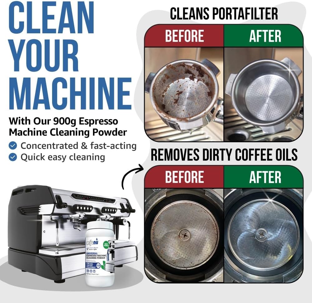 Caffenu | Coffee Machine Cleaner Powder | 900g | Essential part of your Barista Accessories | Espresso Machine Cleaner | Use on your Commercial Machine | Complete the Barista Kit