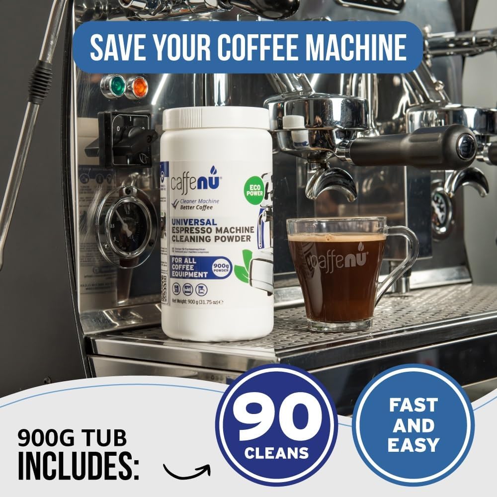 Caffenu | Coffee Machine Cleaner Powder | 900g | Essential part of your Barista Accessories | Espresso Machine Cleaner | Use on your Commercial Machine | Complete the Barista Kit