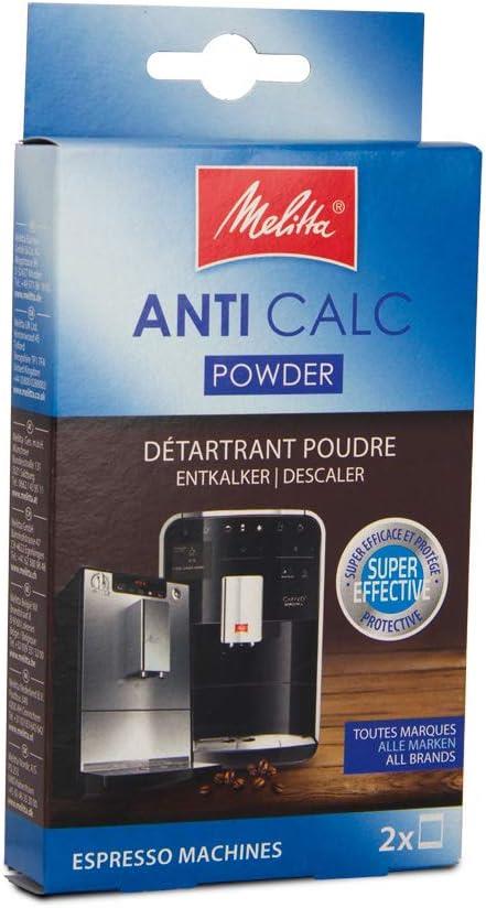 Melitta Anti-Calc Powder Descaler for Filter Coffee Machines, 6 Powder Bags of 20g