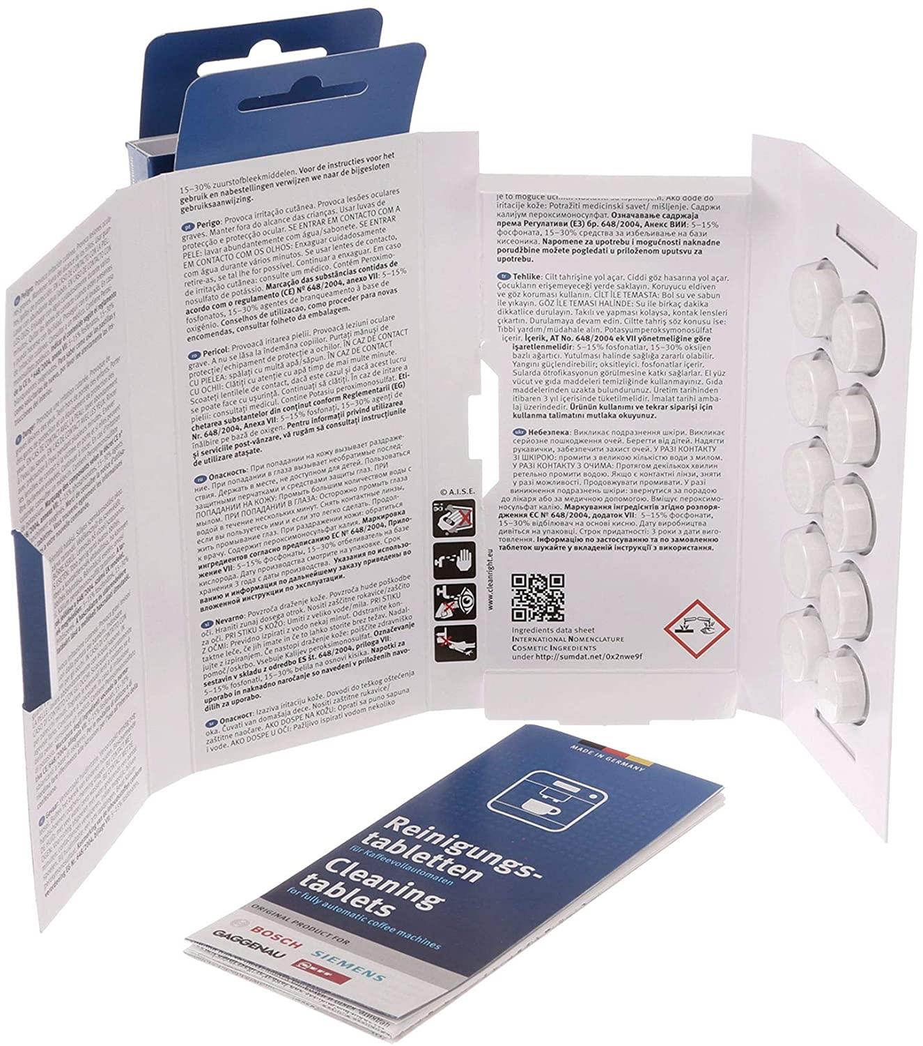 20 x Bosch 00311979 00312295 Cleaning Tablets for Bosch Siemens Neff Gaggenau Espresso Coffee Machines and Kettles