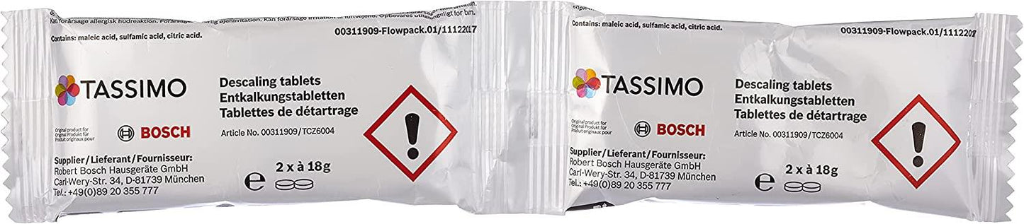 Tassimo by Bosch TCZ6004 Descaling Tablets - 4 Tablets