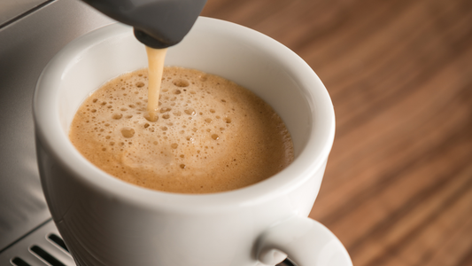 Coffee machine brewing a fresh cup of coffee
