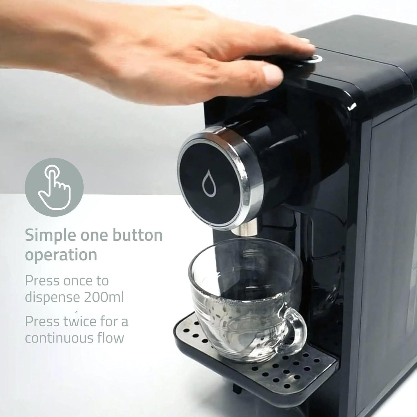 Nedis Hot Water Dispenser Machine 2.5L with One Button Operation with 4x Limescale Filters - Black