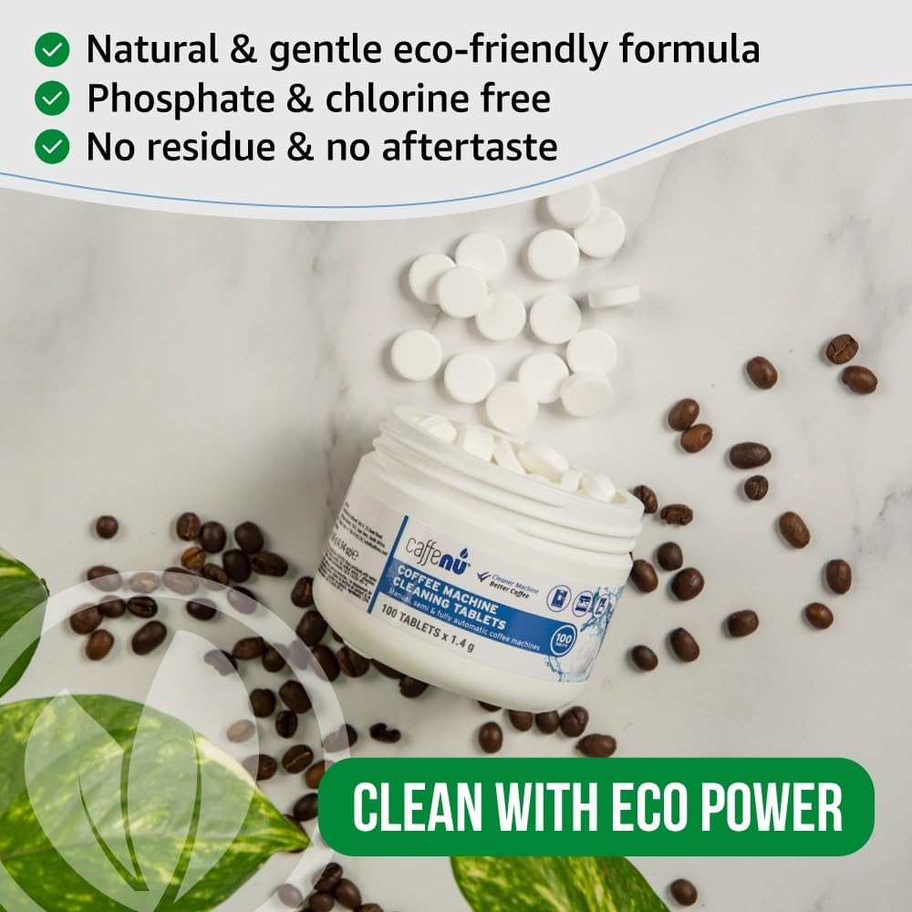Espresso Cleaning Tablets. 100 x 1.4g. Used Every 100 Cups. Automatic, Superautomatic & Bean to Cup Machine Cleaning Tablets. Use with Descaling