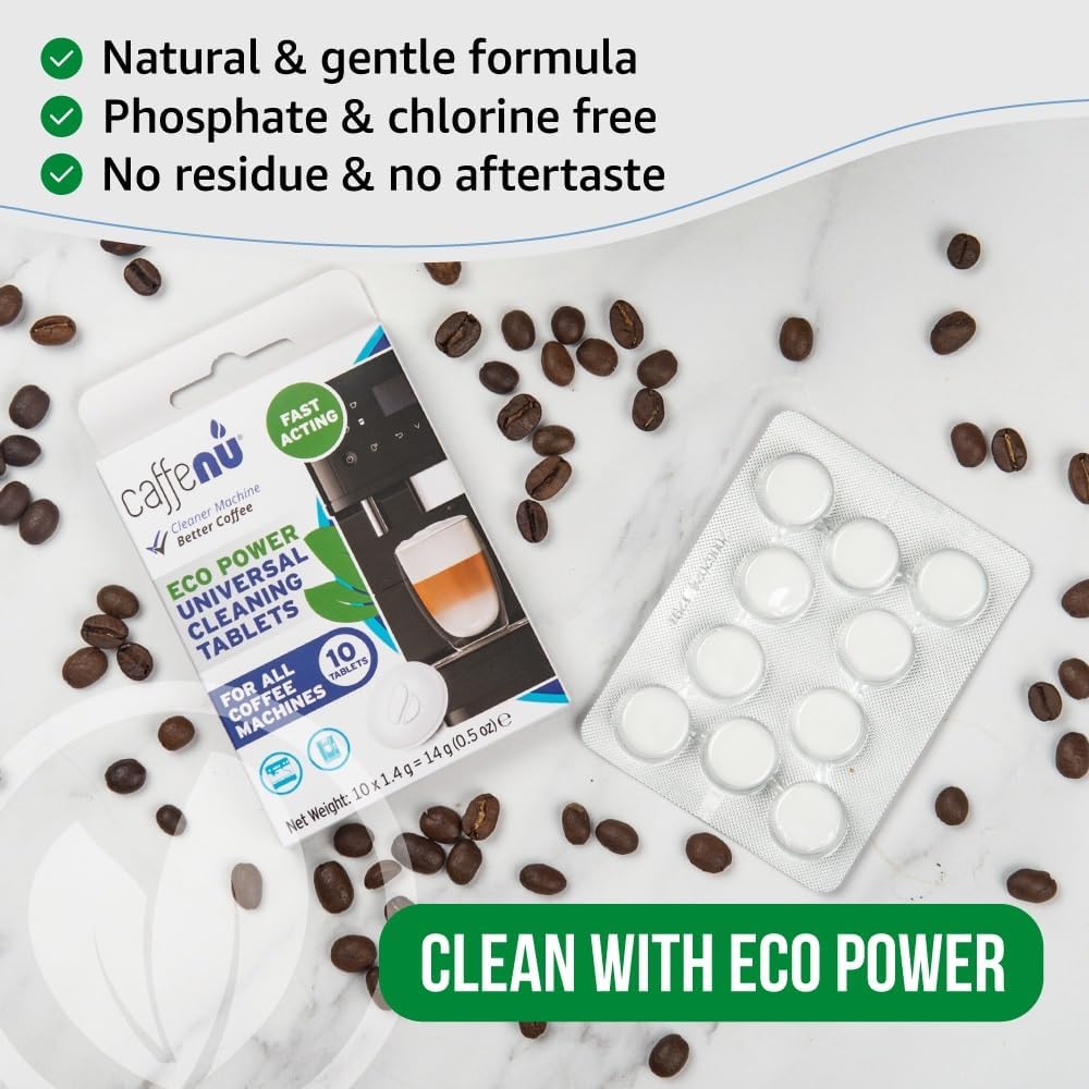 Coffee Machine Cleaner Tablets | 10 x 1.4g | Uused Every 100 Cups | Auto, Bean to Cup & One Touch Machine Cleaning Tablets | used with Descaling