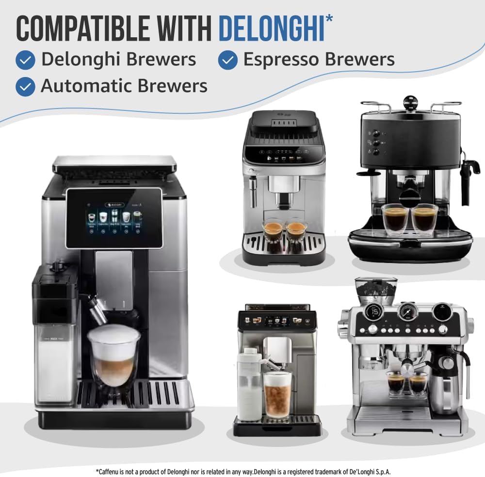 Caffenu Cleaning Tablets Compatible with Delonghi Coffee Machines, 10 Count, 1.4g Each