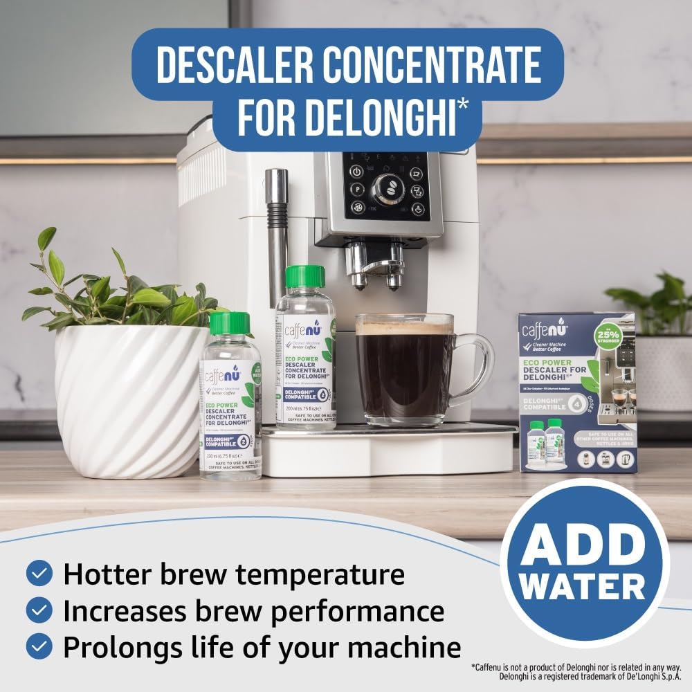 Delonghi Compatible Descaling Kit. 400ml Delonghi Descaler Solution. Removes Limescale and Provides Hotter Coffee. 2-4 Months Supply