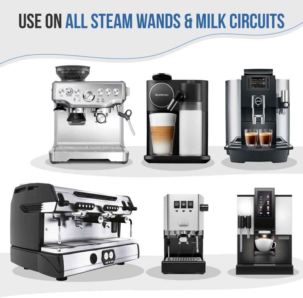 Milk Frother Cleaner. 1000ml Alkaline/Acidic Milk System Cleaner For Coffee Cleaning. Espresso Machine and Barista Accessories. Up to 32 Cleans.