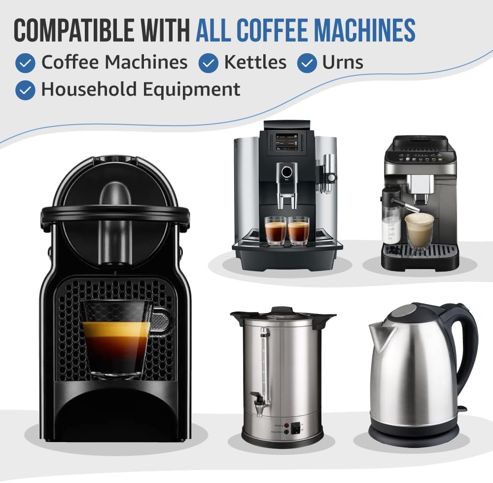 Universal Coffee Machine Descaler. 200ml Nespresso Compatible Descaler Kit. Dolce Gusto, Melitta, Gaggia Compatible. Removes Limescale and Provides Hotter Coffee. 2 Uses