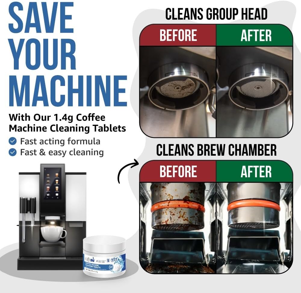 Espresso Cleaning Tablets. 100 x 1.4g. Used Every 100 Cups. Automatic, Superautomatic & Bean to Cup Machine Cleaning Tablets. Use with Descaling