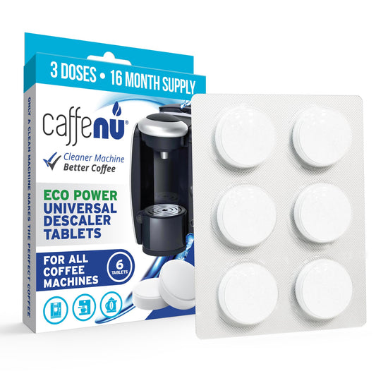 Caffenu Descaling Tablets Pack of 6 | Coffee Machine Descaler Tablets | Compatible with Nespresso, Delonghi, Lavazza, Breville, Keurig | Remove Limescale & Build-up | Complete the Barista Kit