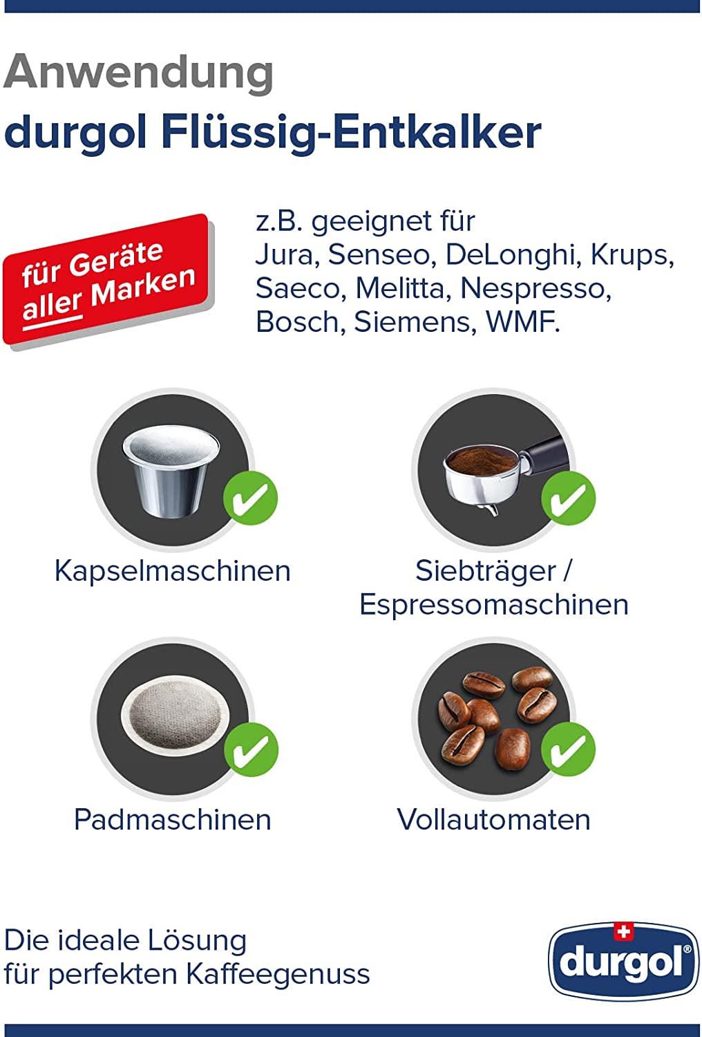 Durgol Swiss Espresso Coffee Machine Descaler (2 x 125ml)