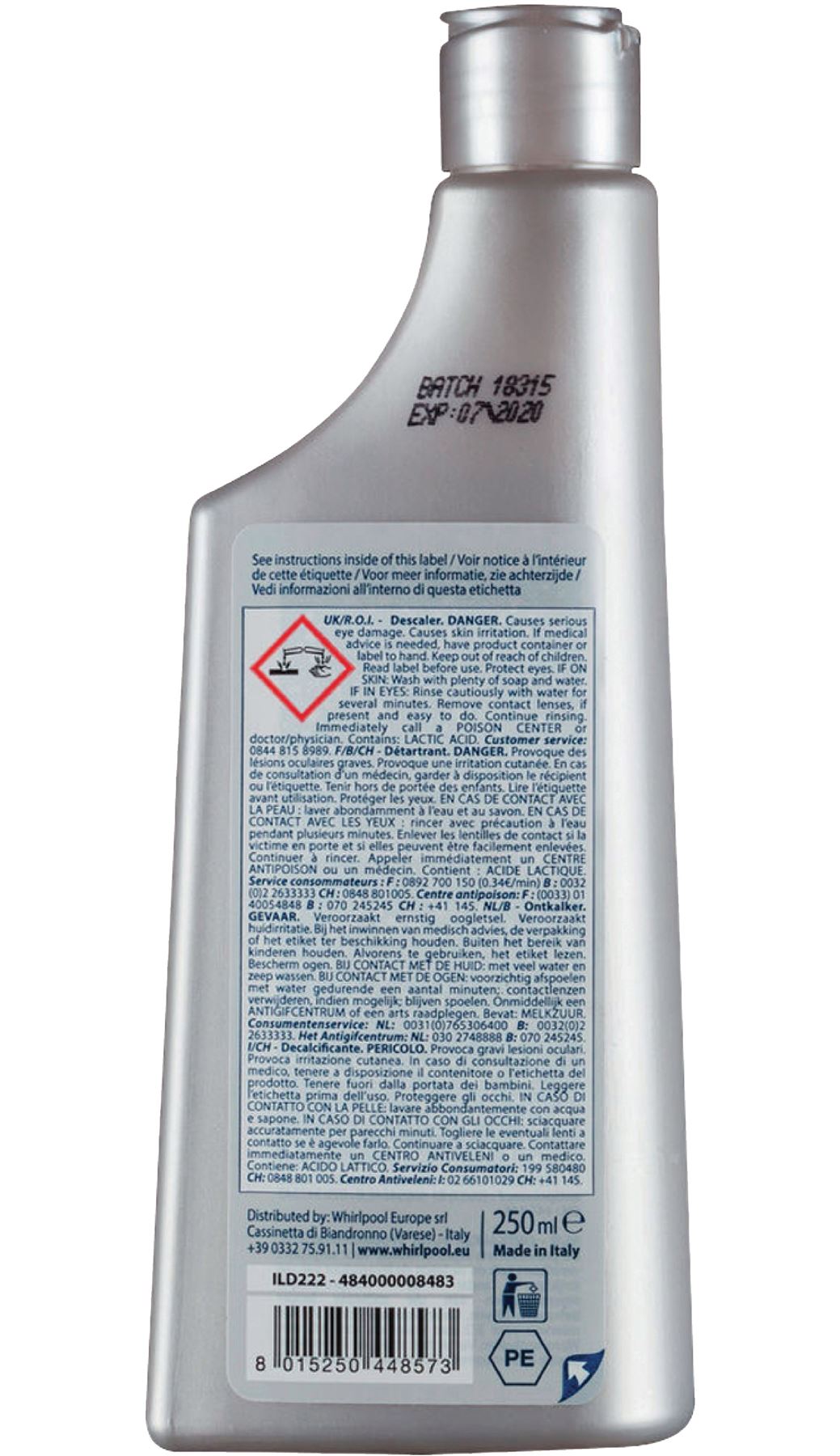 WPro ILD222 Limescale Deposit Descaler for Steam Iron 250ml