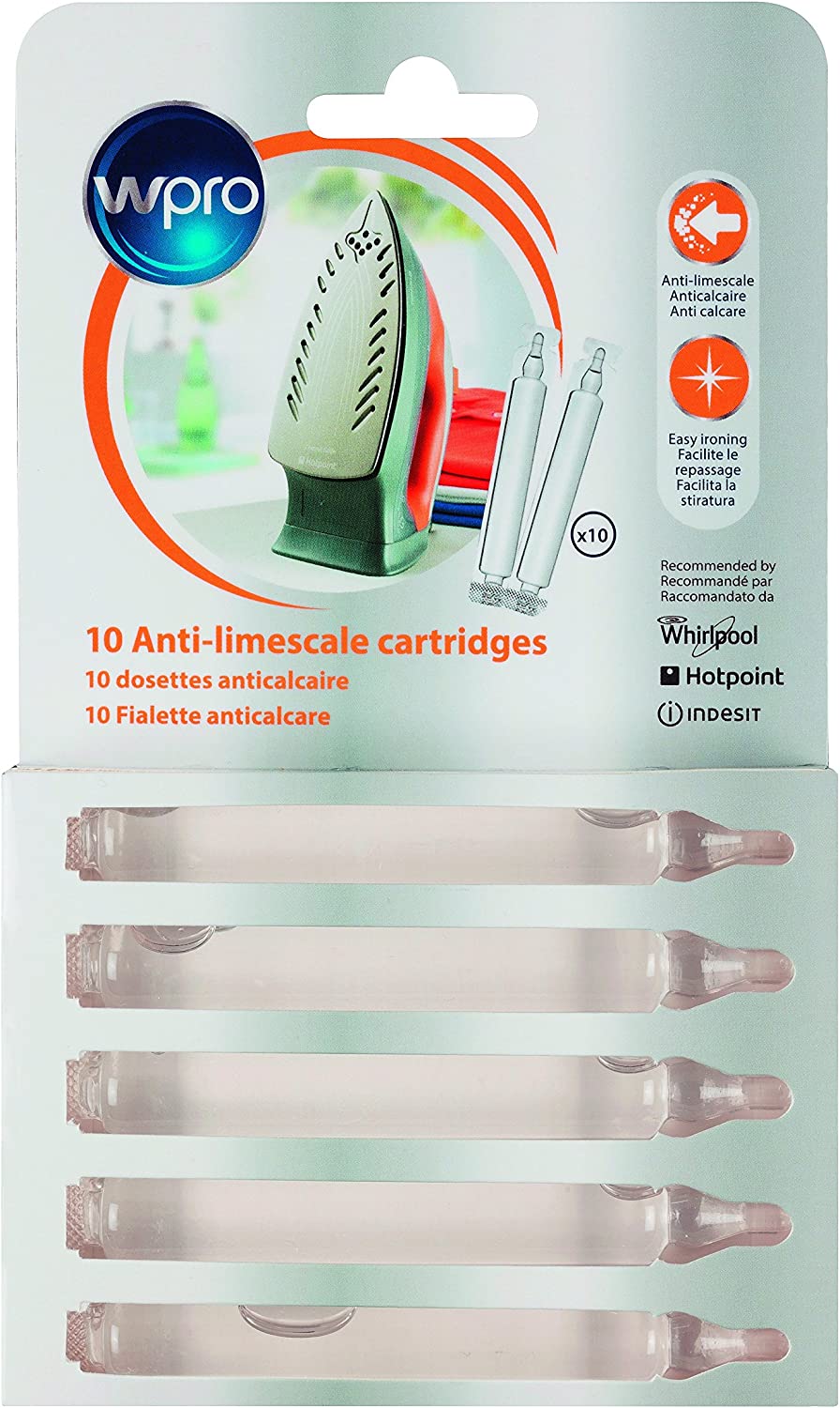 Wpro SIM500 Descaler Anti-Limescale Capsules for Iron (10 Pack)